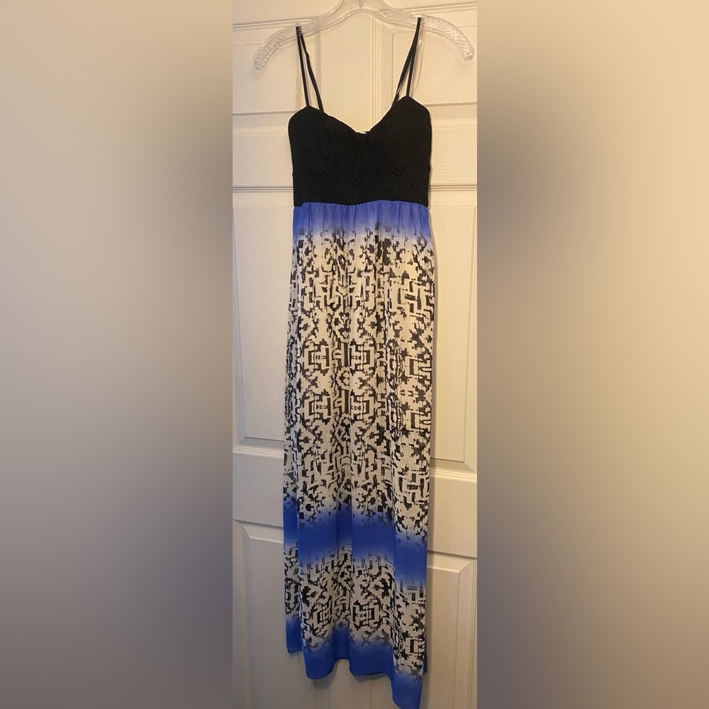 Blue patterned summer dress
